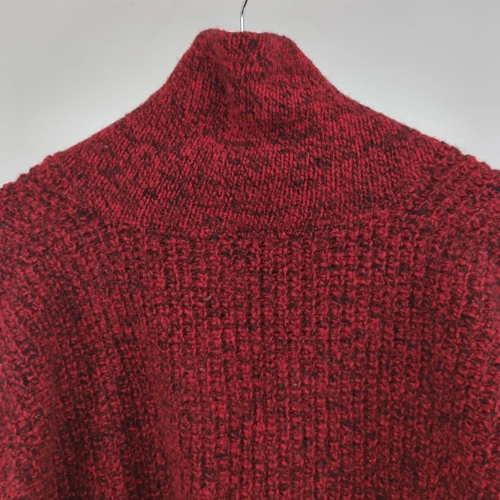 Vintage 90s American Eagle Wool Blend Sweater Men L Red Cable Knit Crew Neck USA